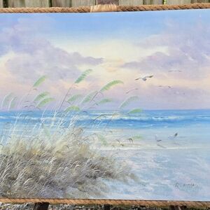 Coastal Nautical Oil Painting